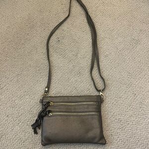 Greenish-Gray Zipper Purse
